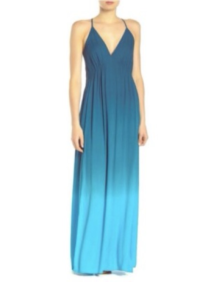 Young Fabulous & Broke Blue Ombre V-Neck Maxi Dress Size S